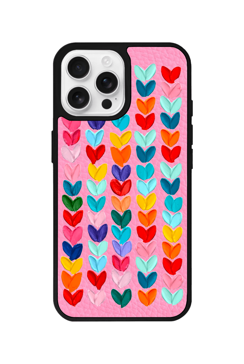 iPhone 16 Pro Max Lovestorm Leather Vegan Deri Telefon Kılıfı Pembe - SUMTHINCS