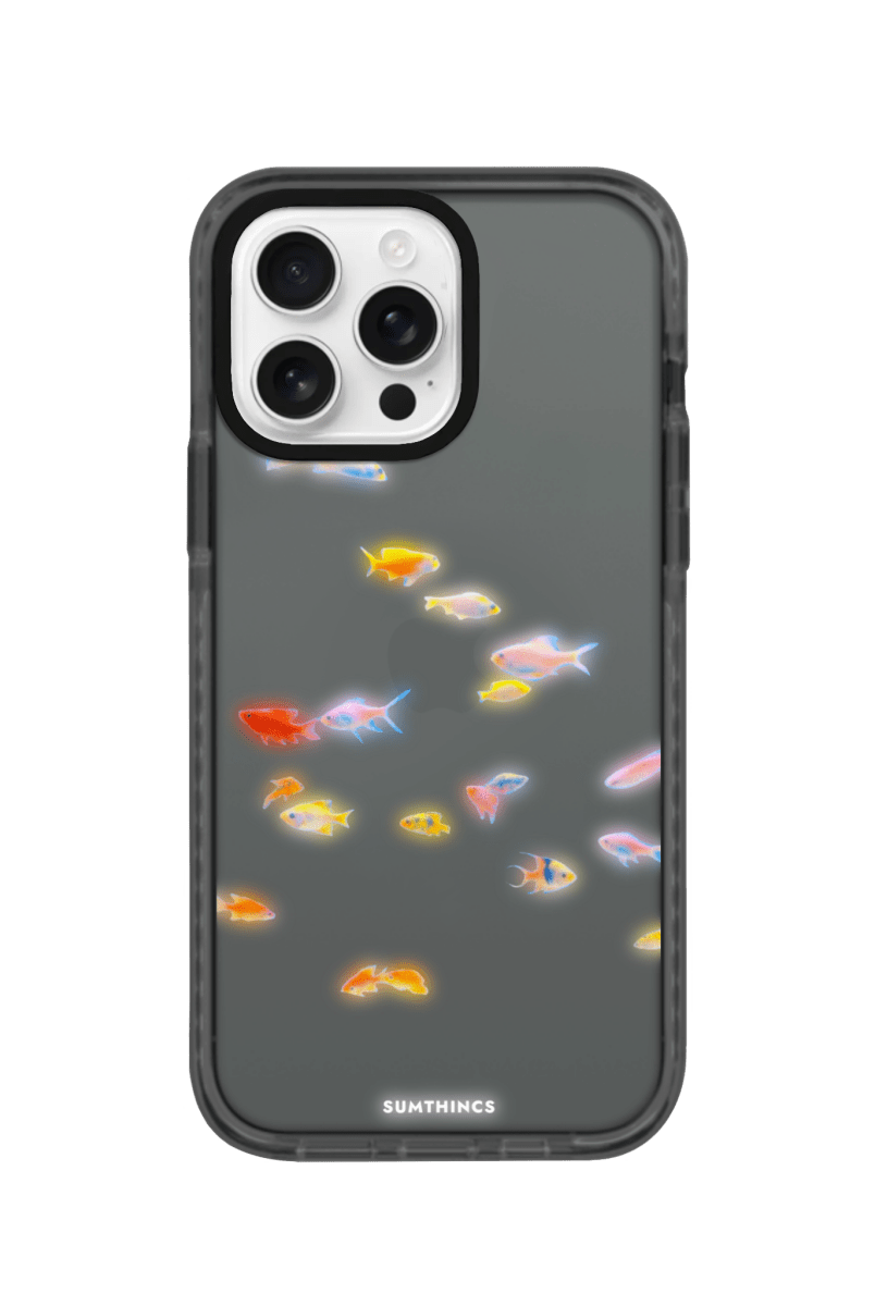 iPhone 16 Pro Max Neon Fish Procase Şeffaf Telefon Kılıfı Antrasit - SUMTHINCS