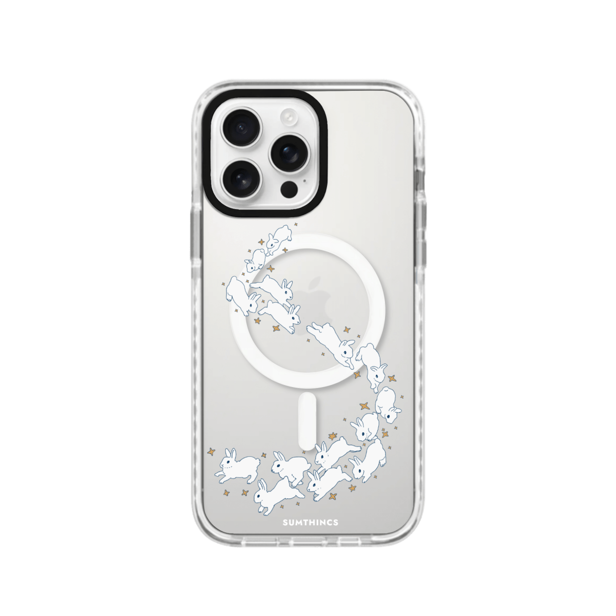 iPhone 16 Pro Max Starry Bunnies Magsafe Procase Şeffaf Telefon Kılıfı Beyaz Şeffaf - SUMTHINCS