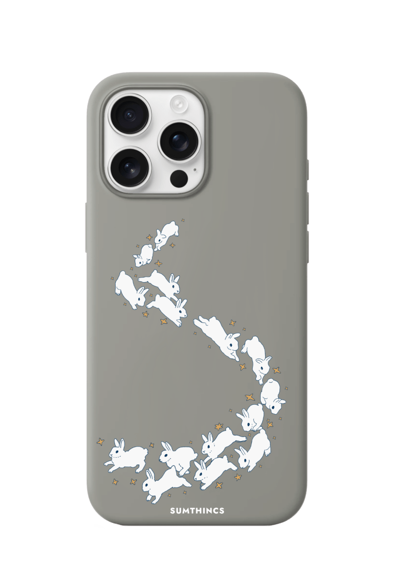 iPhone 16 Pro Max Starry Bunnies Premium Telefon Kılıfı Gri - SUMTHINCS