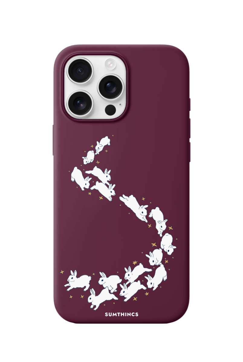 iPhone 16 Pro Max Starry Bunnies Premium Telefon Kılıfı Bordo - SUMTHINCS