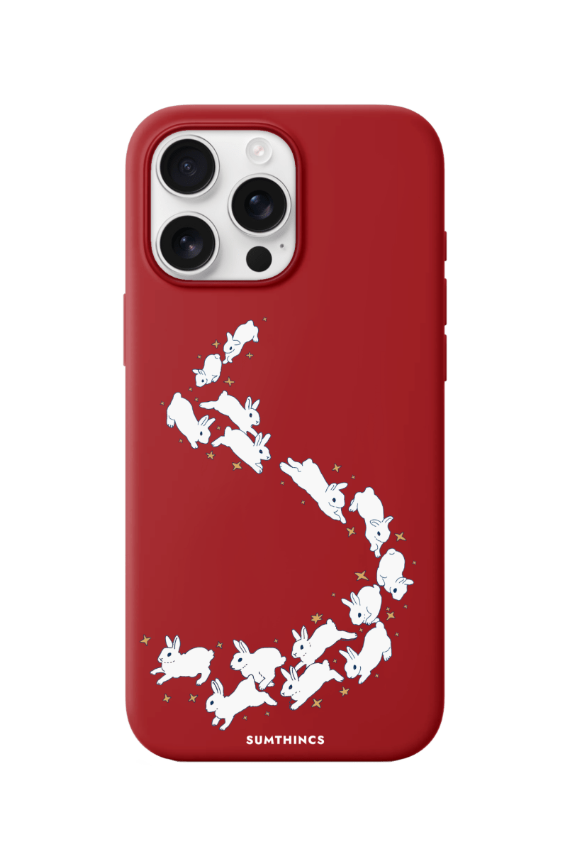 iPhone 16 Pro Max Starry Bunnies Premium Telefon Kılıfı Kırmızı - SUMTHINCS