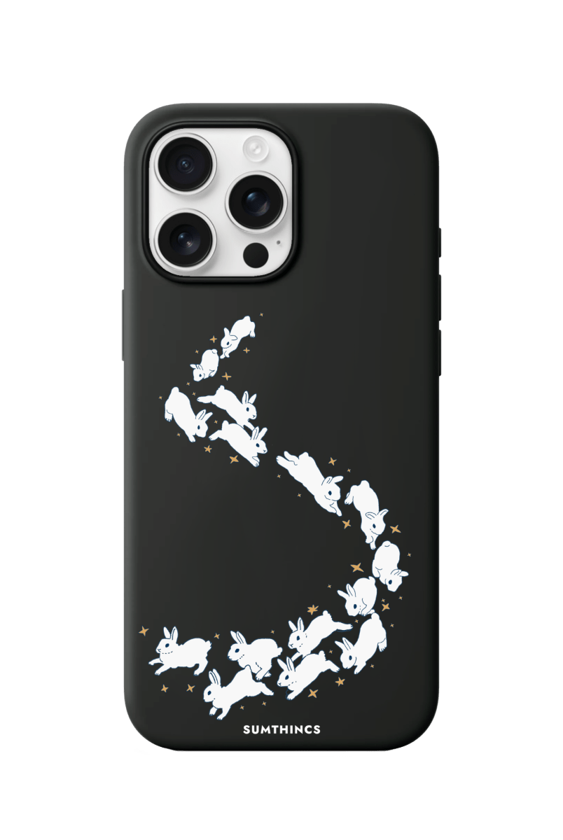 iPhone 16 Pro Max Starry Bunnies Premium Telefon Kılıfı Siyah - SUMTHINCS