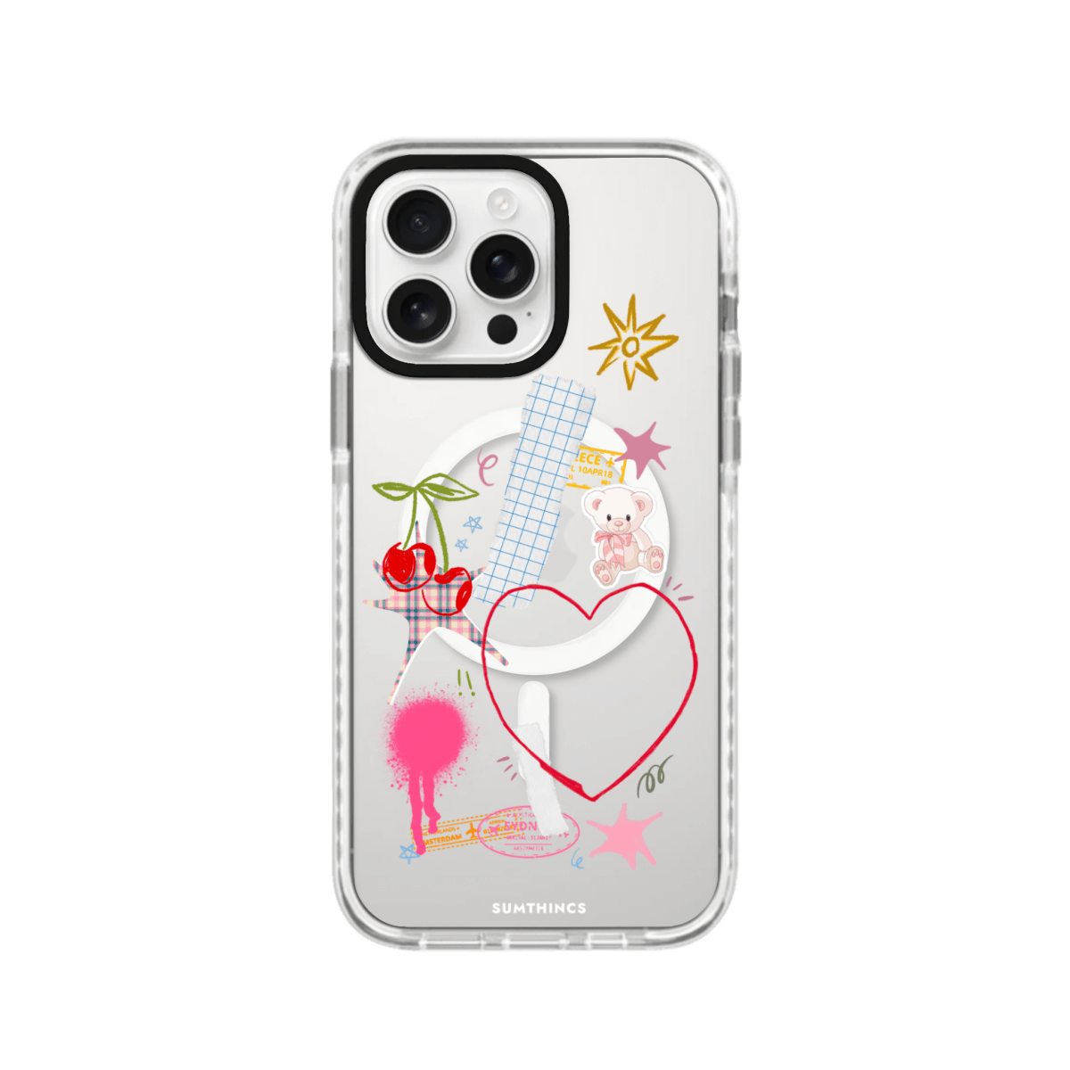 iPhone 16 Pro Max Sweet Chaos Magsafe Procase Şeffaf Telefon Kılıfı Beyaz Şeffaf - SUMTHINCS