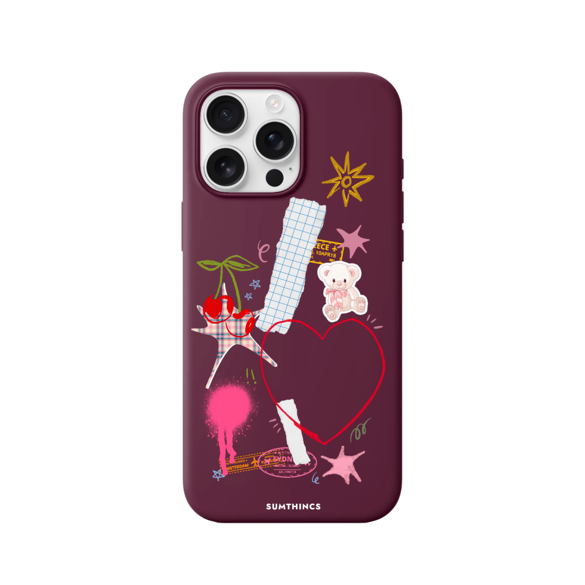 iPhone 16 Pro Max Sweet Chaos Premium Telefon Kılıfı Bordo - SUMTHINCS