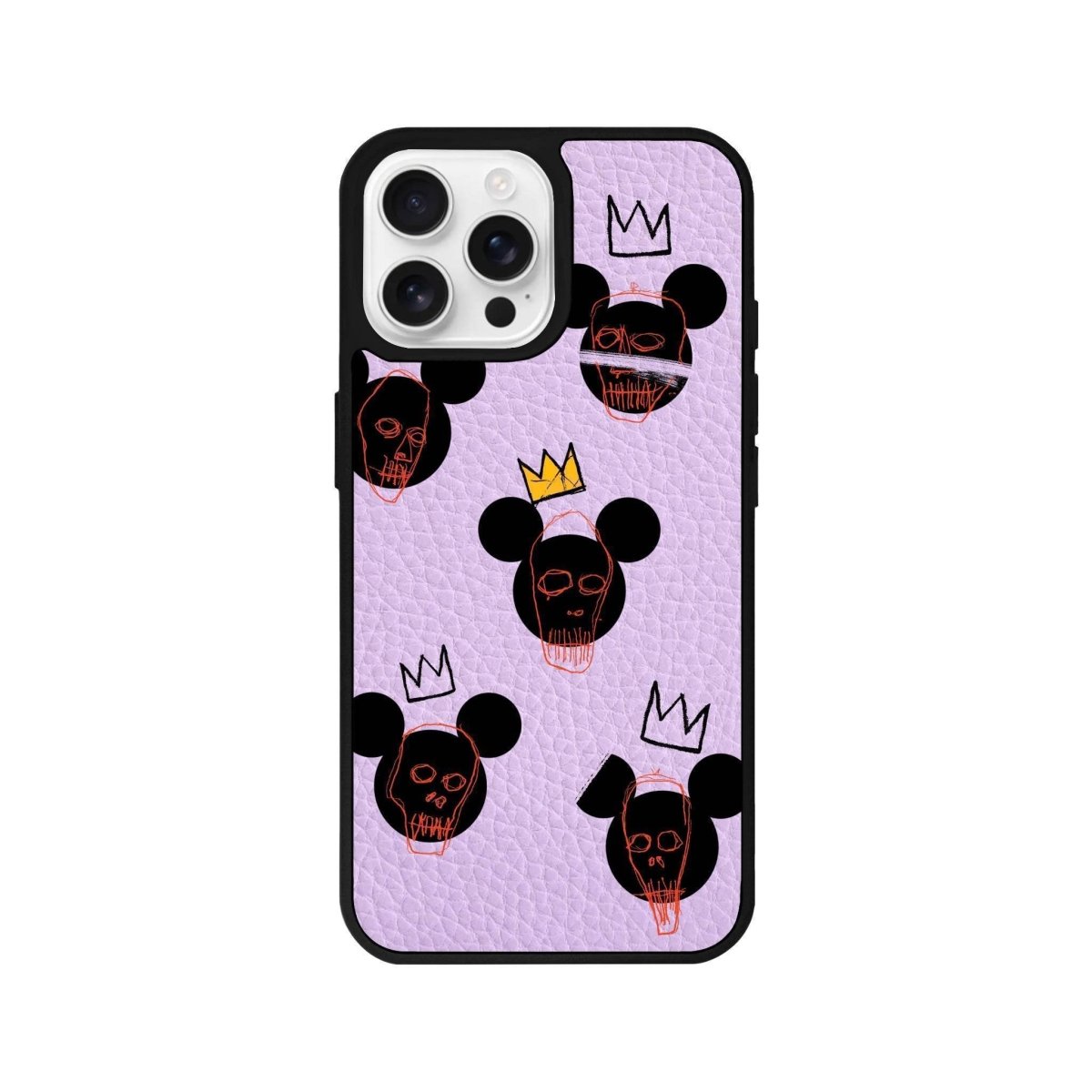 iPhone 16 Pro Mickeys Midnight Leather Vegan Deri Telefon Kılıfı Lila - SUMTHINCS