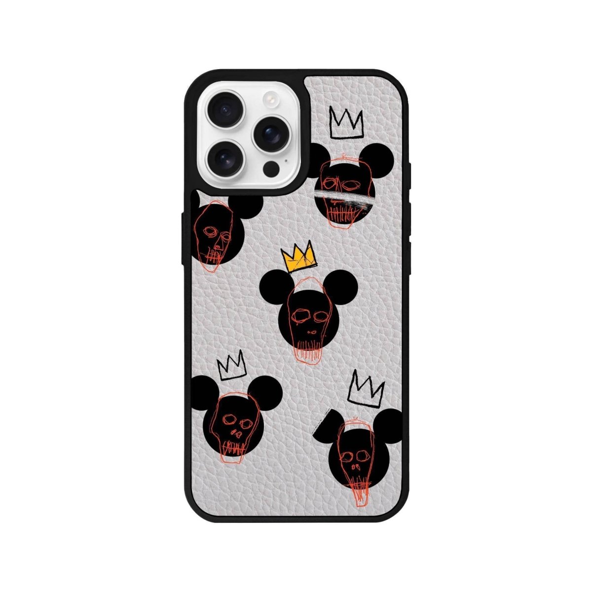 iPhone 16 Pro Mickeys Midnight Leather Vegan Deri Telefon Kılıfı Gri - SUMTHINCS