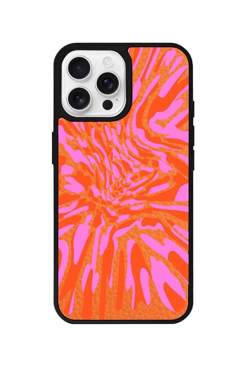 iPhone 16 Pro Neon Dreams Leather Vegan Deri Telefon Kılıfı Turuncu - SUMTHINCS