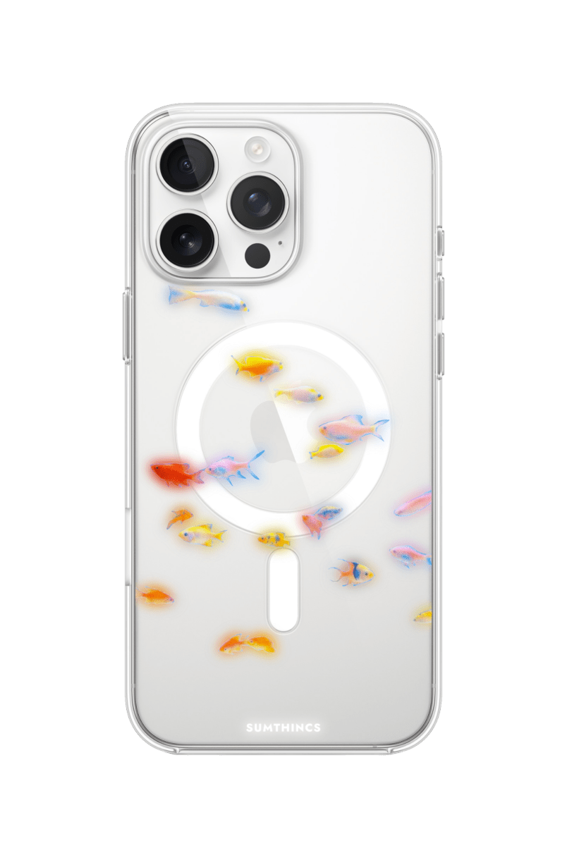 iPhone 16 Pro Neon Fish Clear Magsafe Şeffaf Telefon Kılıfı - SUMTHINCS