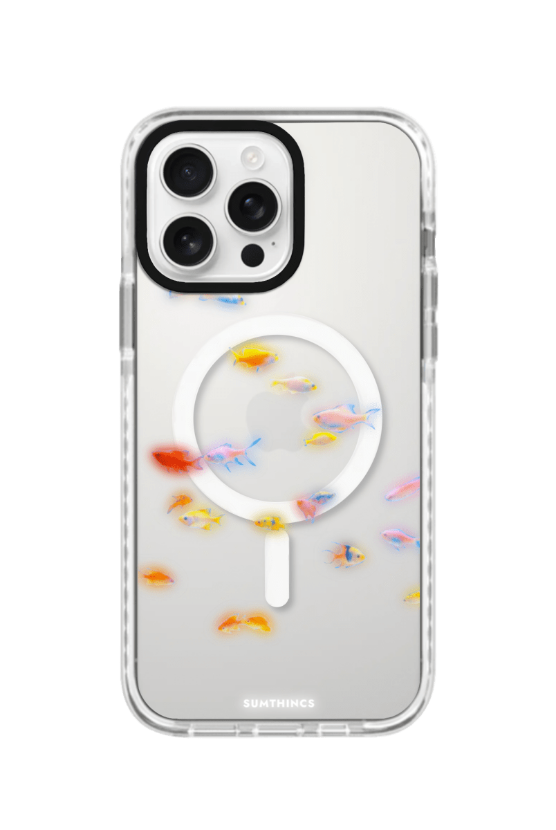 iPhone 16 Pro Neon Fish Magsafe Procase Şeffaf Telefon Kılıfı Beyaz Şeffaf - SUMTHINCS