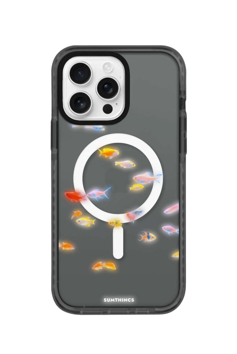 iPhone 16 Pro Neon Fish Magsafe Procase Şeffaf Telefon Kılıfı Antrasit - SUMTHINCS