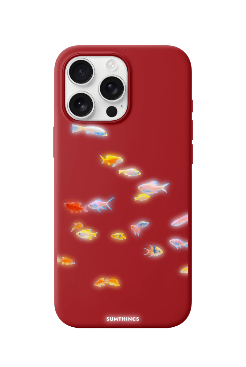iPhone 16 Pro Neon Fish Premium Telefon Kılıfı Kırmızı - SUMTHINCS