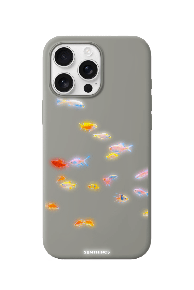 iPhone 16 Pro Neon Fish Premium Telefon Kılıfı Gri - SUMTHINCS