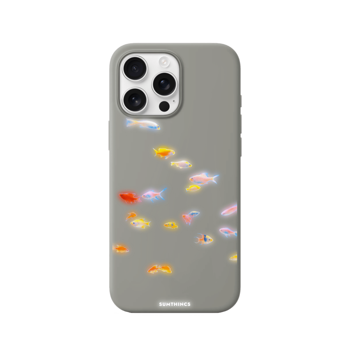 iPhone 16 Pro Neon Fish Premium Telefon Kılıfı Gri - SUMTHINCS