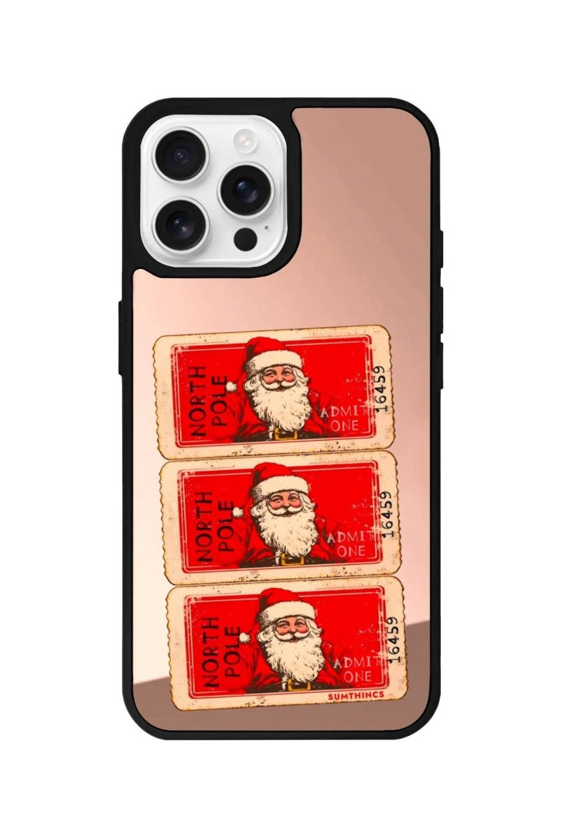 iPhone 16 Pro Northpole Ticket Mirror Aynalı Telefon Kılıfı Metalik Pembe - SUMTHINCS