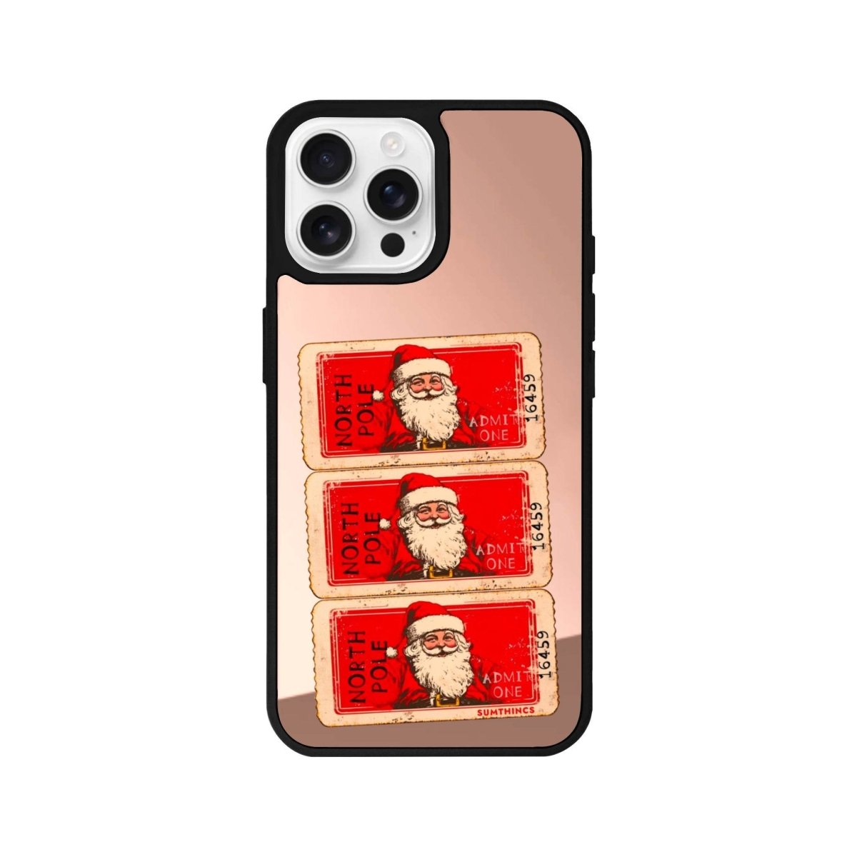iPhone 16 Pro Northpole Ticket Mirror Aynalı Telefon Kılıfı Metalik Pembe - SUMTHINCS