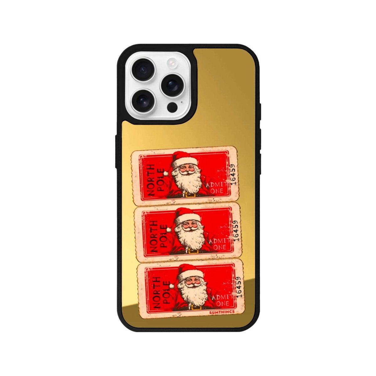 iPhone 16 Pro Northpole Ticket Mirror Aynalı Telefon Kılıfı Altın - SUMTHINCS