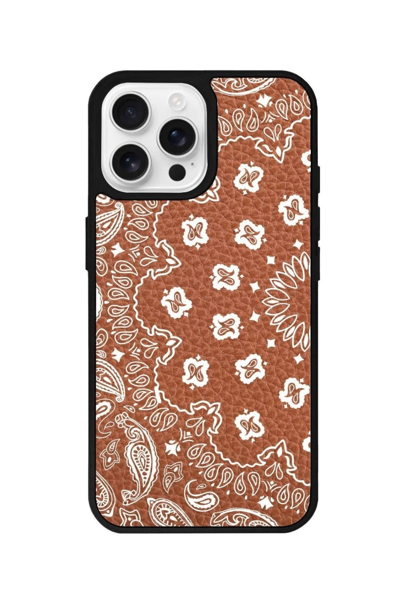 iPhone 16 Pro Paisley Leather Vegan Deri Telefon Kılıfı - SUMTHINCS