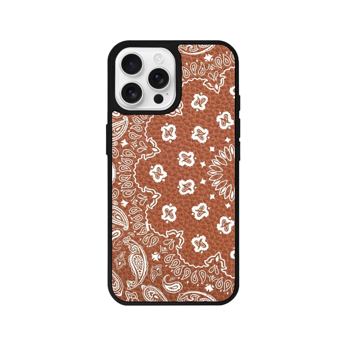 iPhone 16 Pro Paisley Leather Vegan Deri Telefon Kılıfı - SUMTHINCS