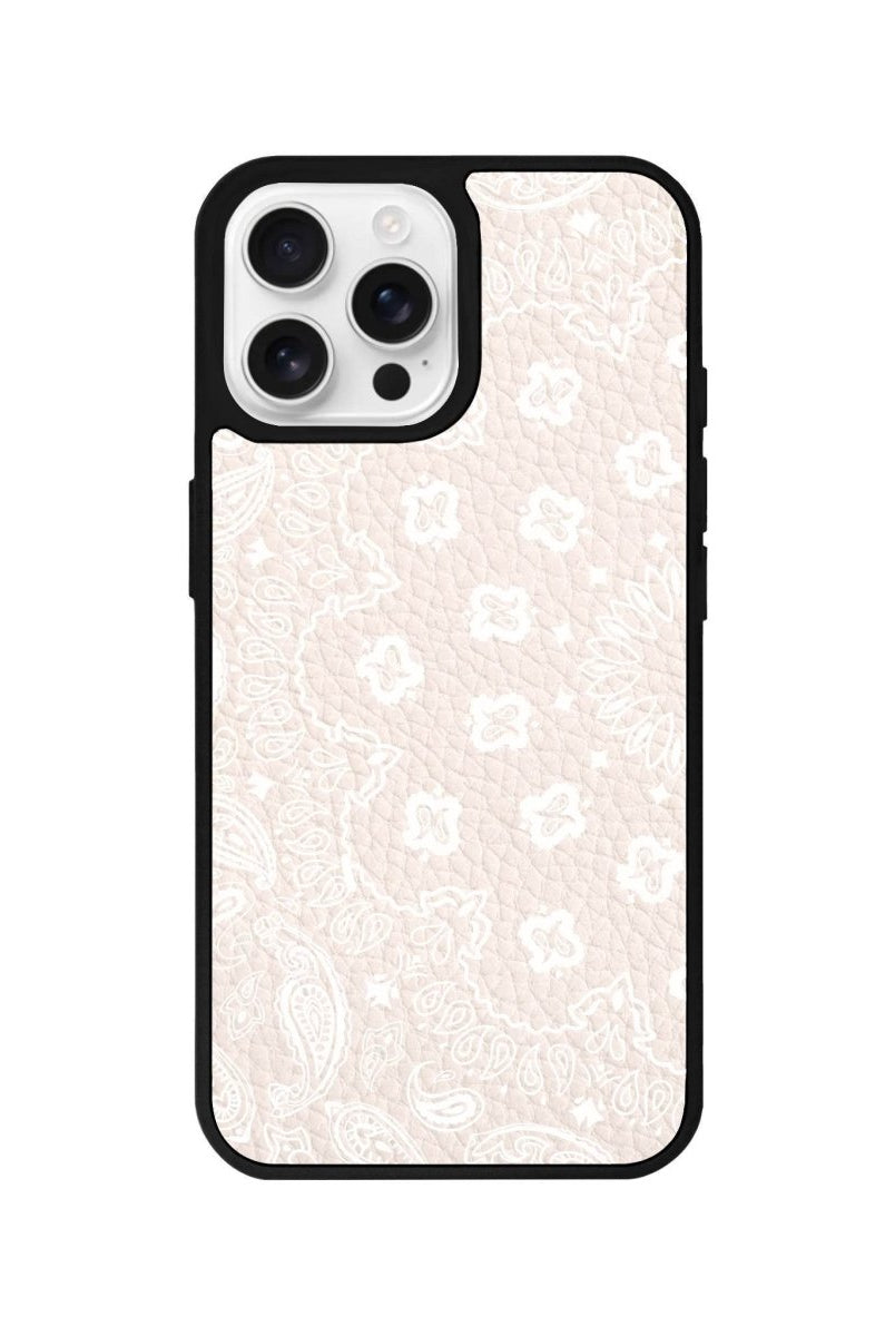 iPhone 16 Pro Paisley Leather Vegan Deri Telefon Kılıfı - SUMTHINCS