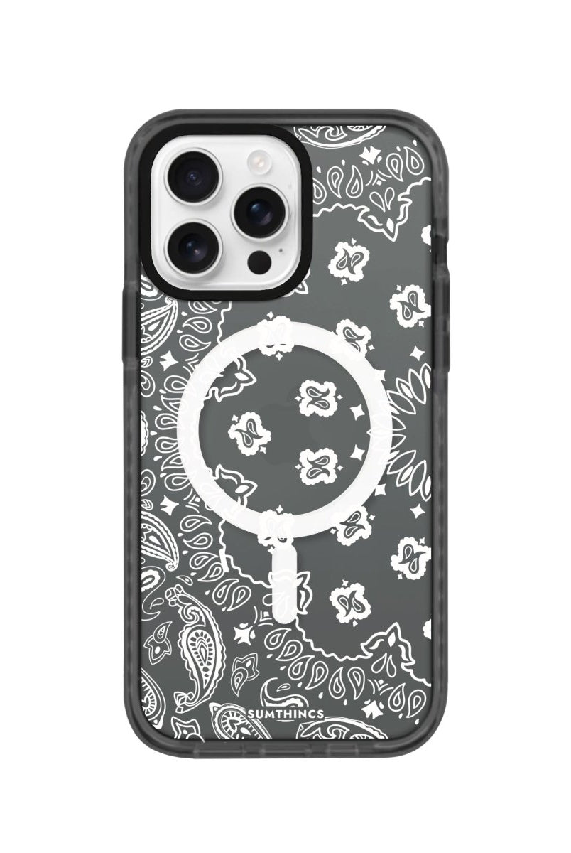 iPhone 16 Pro Paisley Magsafe Procase Şeffaf Telefon Kılıfı Antrasit - SUMTHINCS