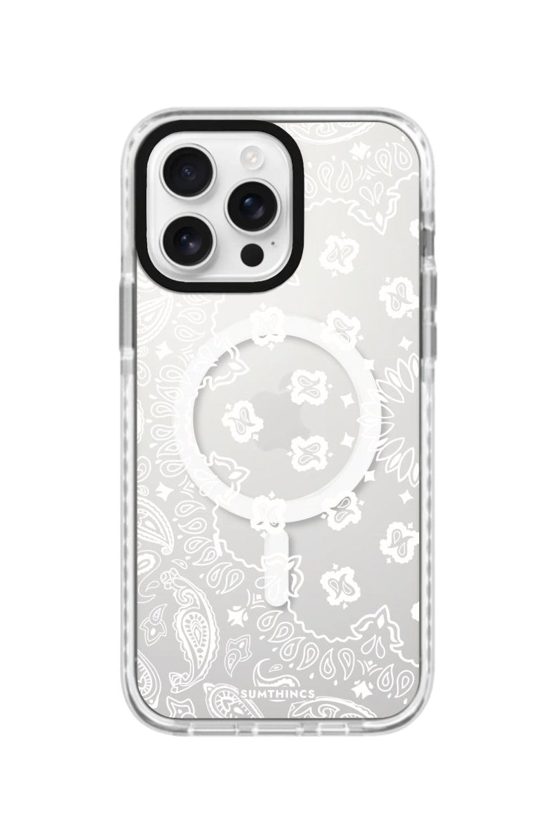 iPhone 16 Pro Paisley Magsafe Procase Şeffaf Telefon Kılıfı Beyaz Şeffaf - SUMTHINCS