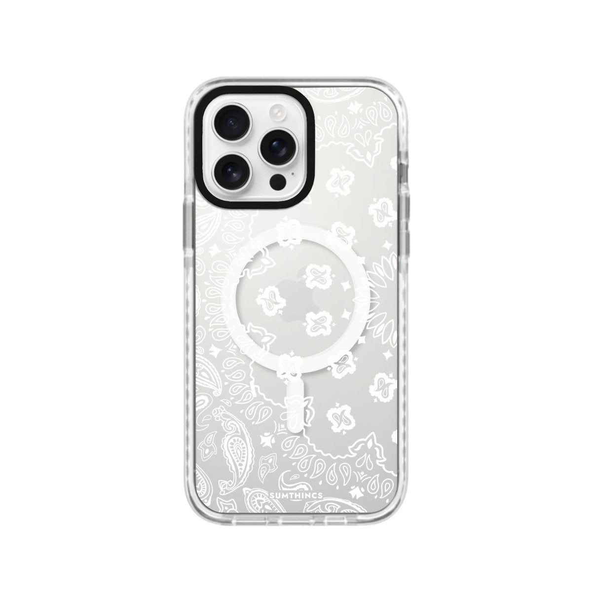 iPhone 16 Pro Paisley Magsafe Procase Şeffaf Telefon Kılıfı Beyaz Şeffaf - SUMTHINCS