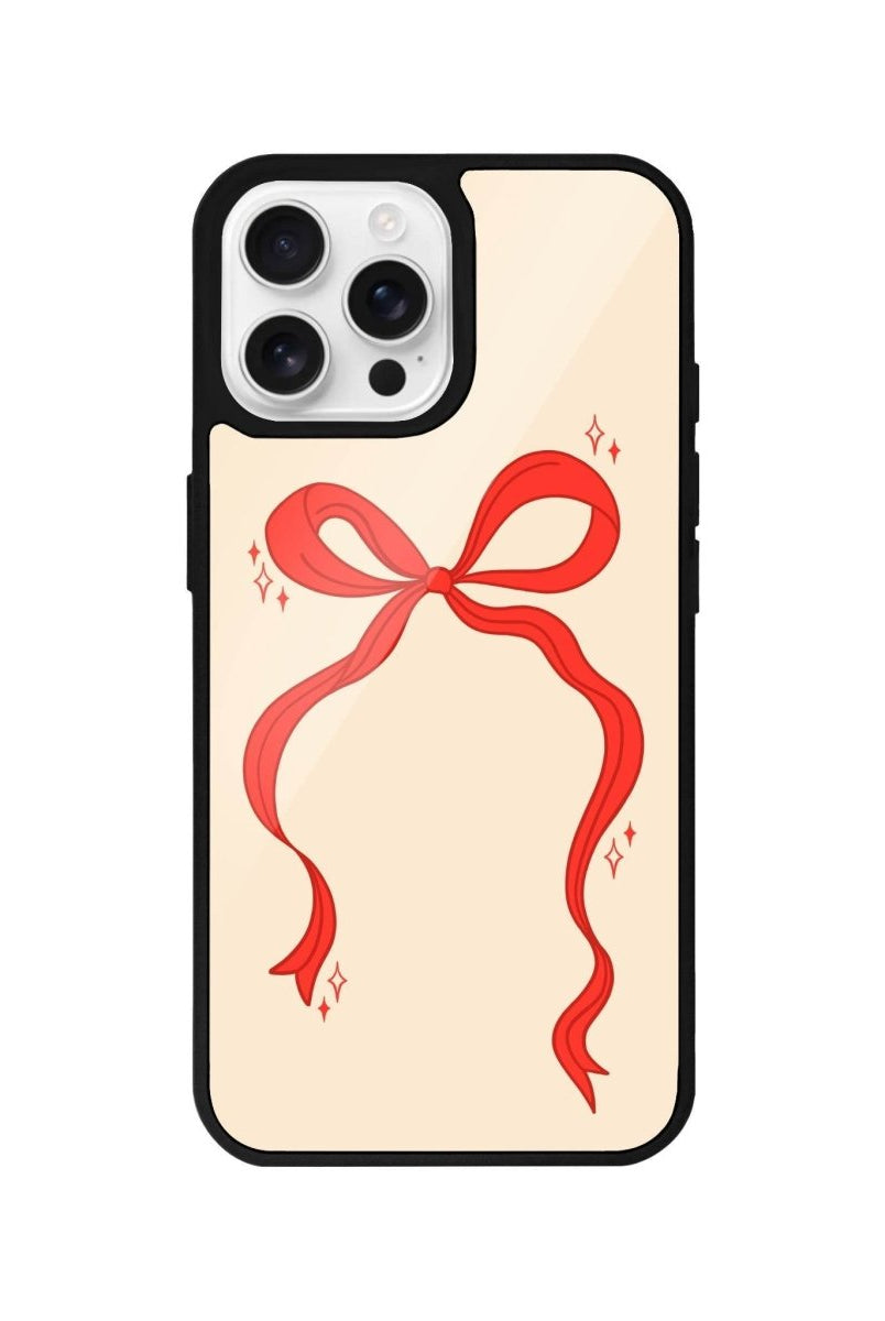 iPhone 16 Pro Red Bow Glossy Cam Telefon Kılıfı - SUMTHINCS