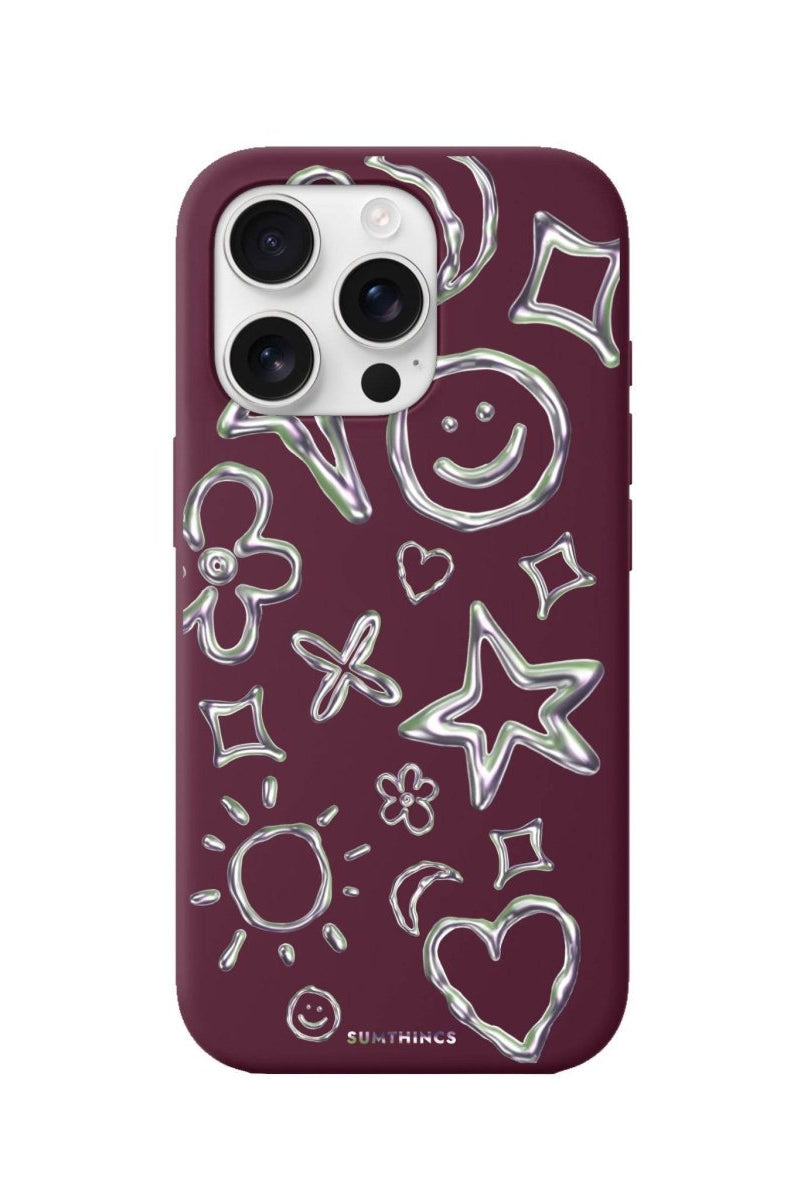 iPhone 16 Pro Silver Doodles Premium Telefon Kılıfı - SUMTHINCS