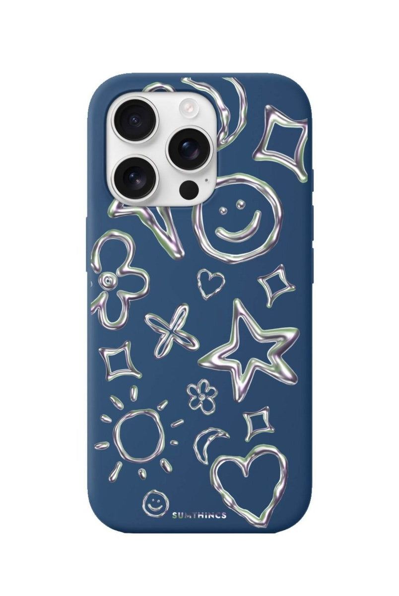 iPhone 16 Pro Silver Doodles Premium Telefon Kılıfı - SUMTHINCS