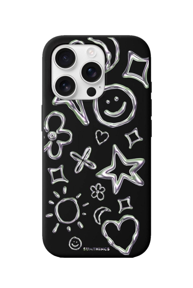 iPhone 16 Pro Silver Doodles Premium Telefon Kılıfı - SUMTHINCS