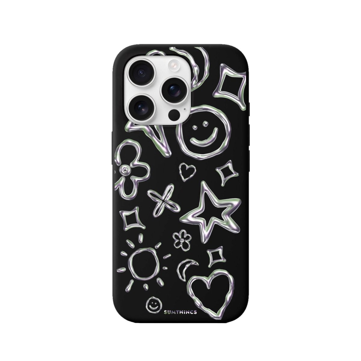 iPhone 16 Pro Silver Doodles Premium Telefon Kılıfı - SUMTHINCS