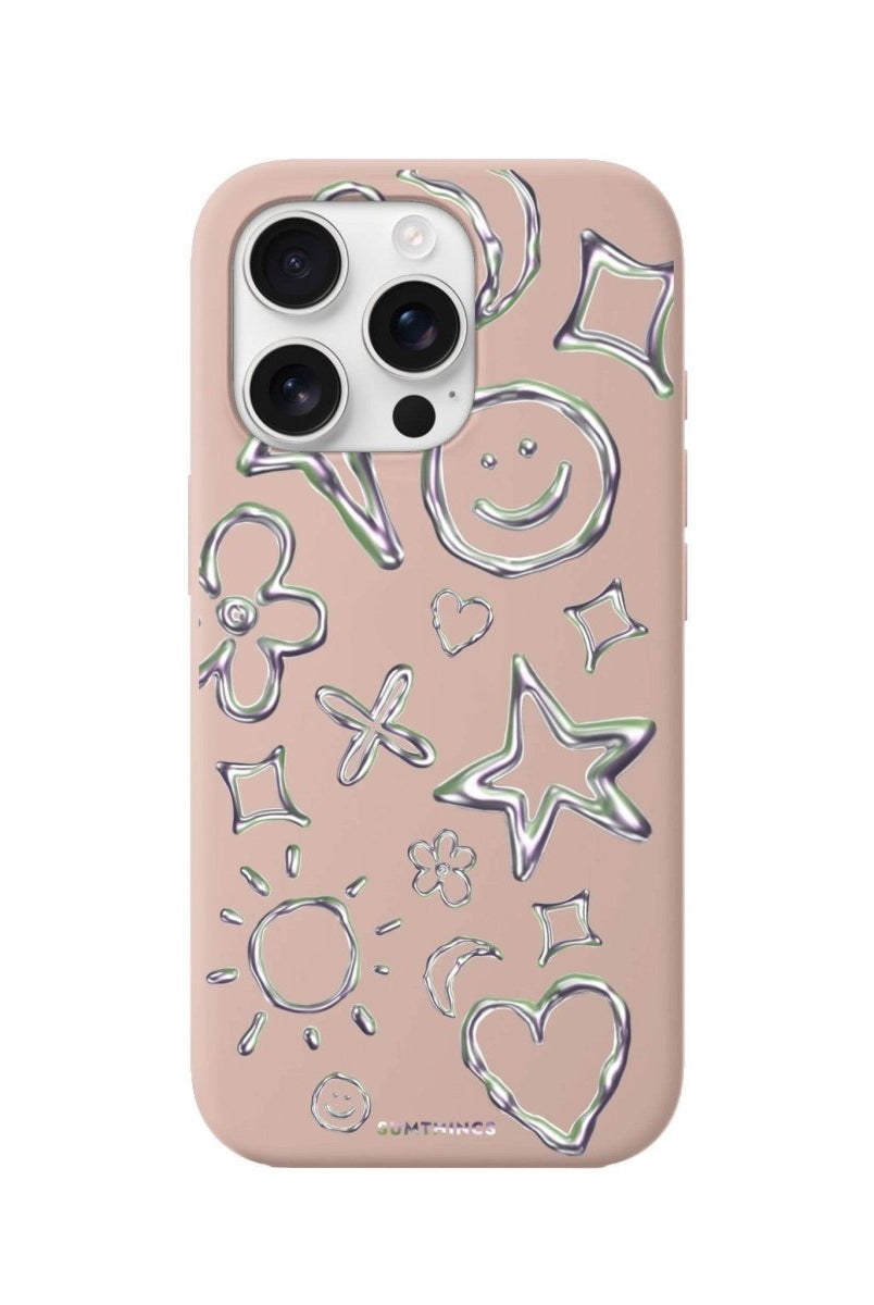 iPhone 16 Pro Silver Doodles Premium Telefon Kılıfı - SUMTHINCS