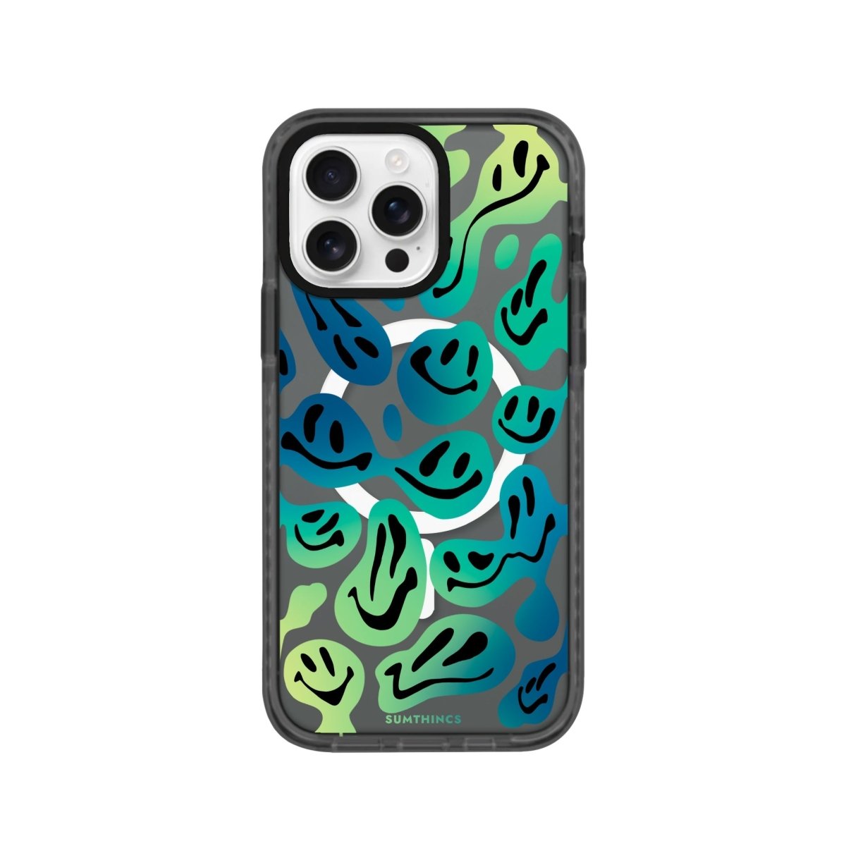 iPhone 16 Pro Smiley Magsafe Procase Şeffaf Telefon Kılıfı Beyaz Şeffaf - SUMTHINCS