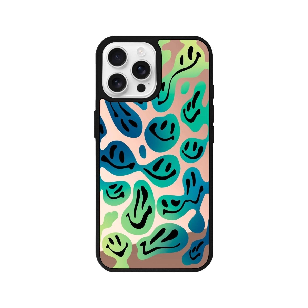 iPhone 16 Pro Smiley Mirror Aynalı Telefon Kılıfı Metalik Pembe - SUMTHINCS