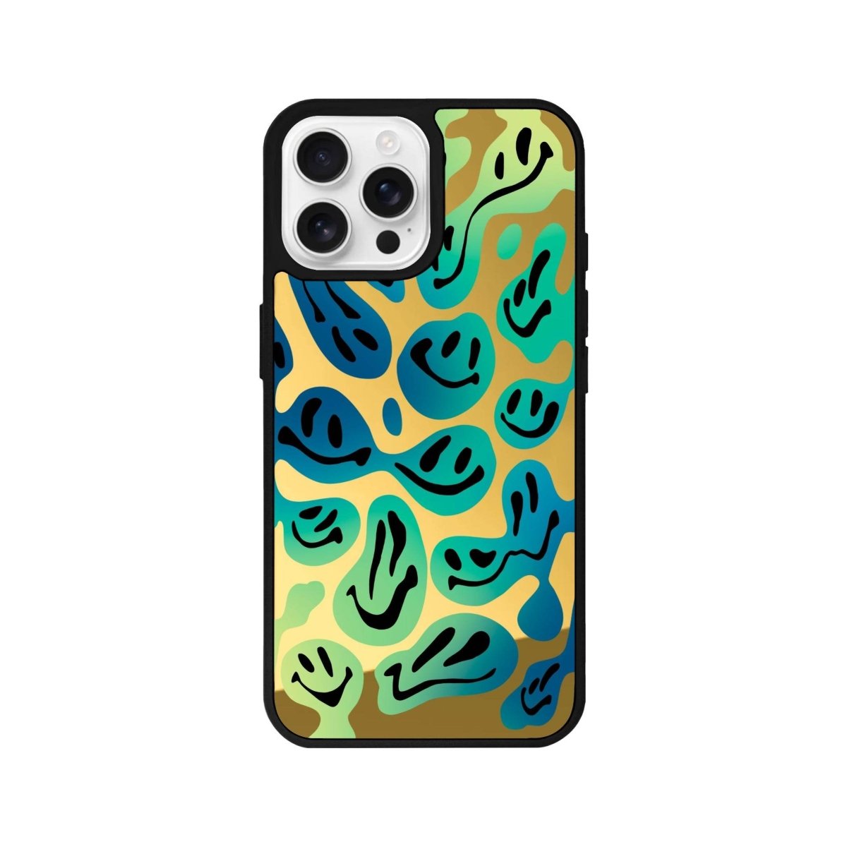 iPhone 16 Pro Smiley Mirror Aynalı Telefon Kılıfı Altın - SUMTHINCS