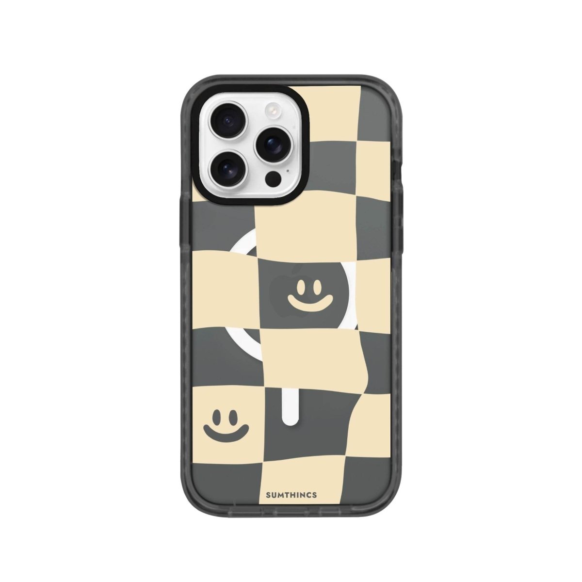 iPhone 16 Pro Smiling Check Magsafe Procase Şeffaf Telefon Kılıfı Antrasit - SUMTHINCS