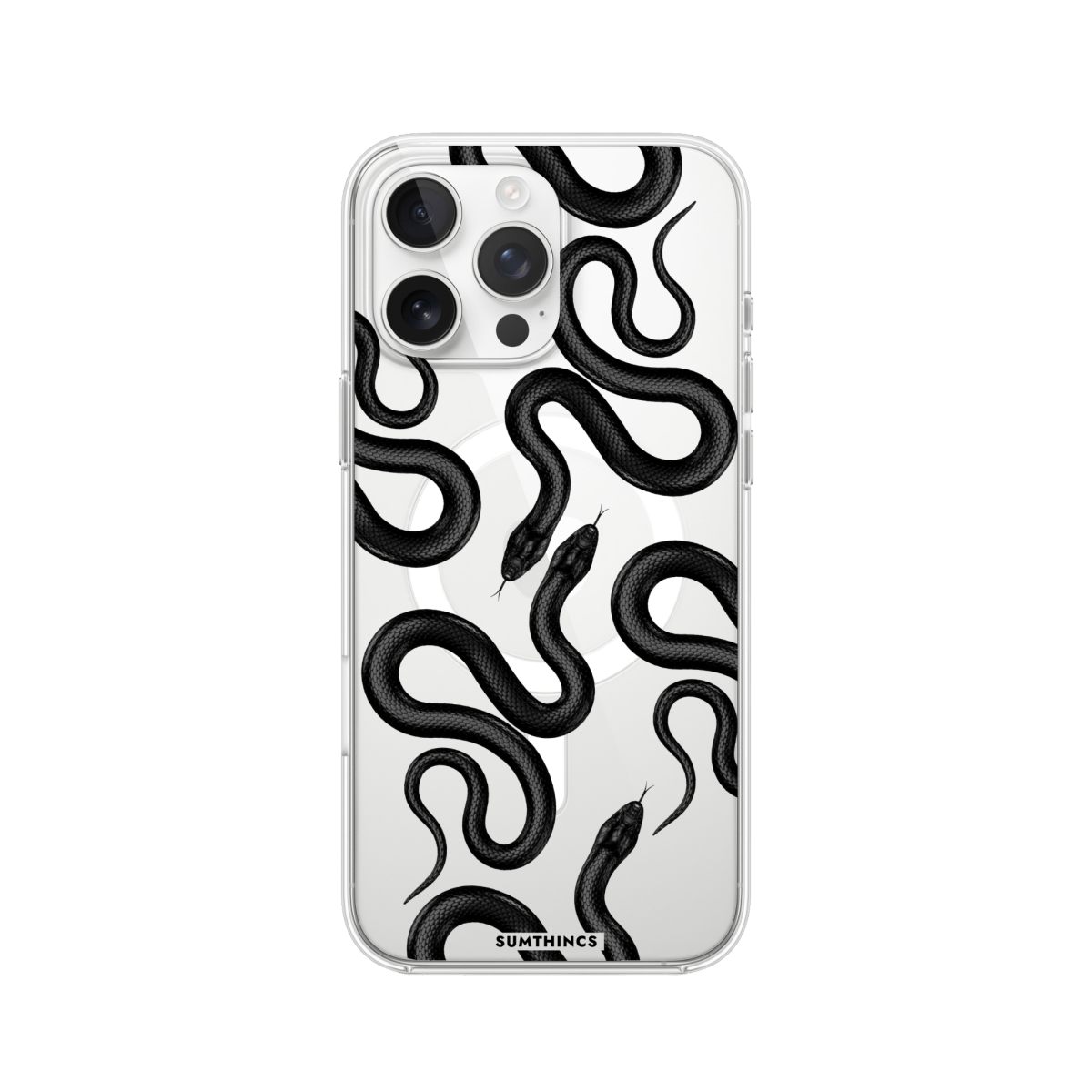iPhone 16 Pro Snakes Clear Magsafe Şeffaf Telefon Kılıfı - SUMTHINCS