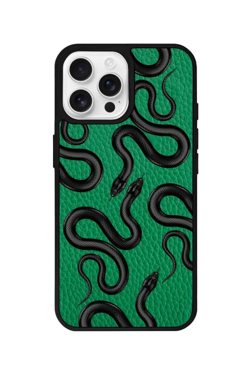 iPhone 16 Pro Snakes Leather Vegan Deri Telefon Kılıfı - SUMTHINCS