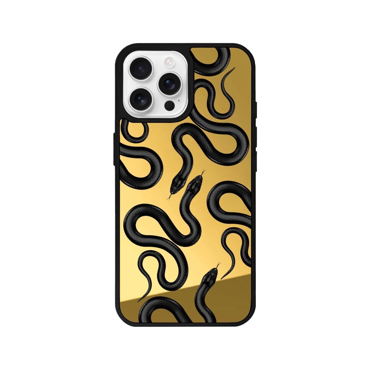 iPhone 16 Pro Snakes Mirror Aynalı Telefon Kılıfı Altın - SUMTHINCS