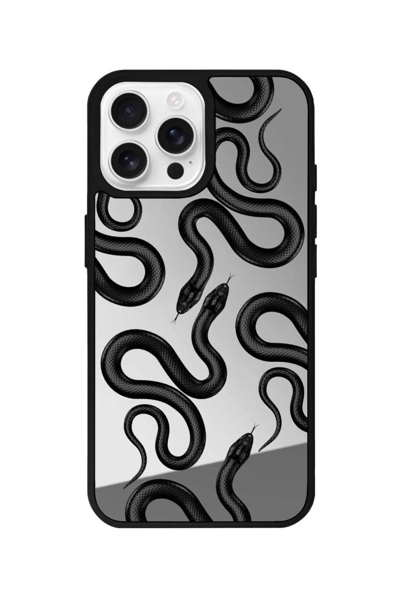 iPhone 16 Pro Snakes Mirror Aynalı Telefon Kılıfı Gümüş - SUMTHINCS