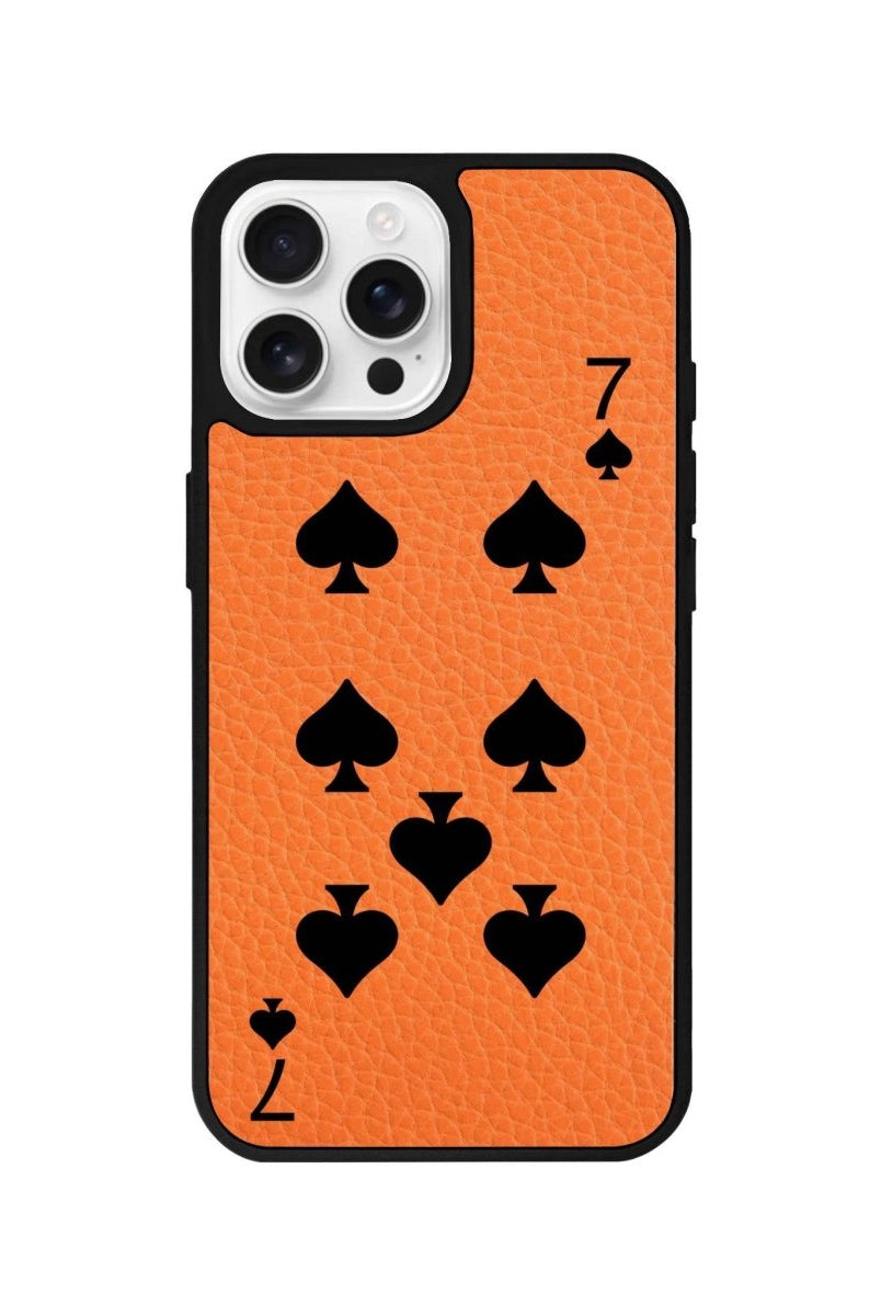 iPhone 16 Pro Spade7 Leather Vegan Deri Telefon Kılıfı Turuncu - SUMTHINCS