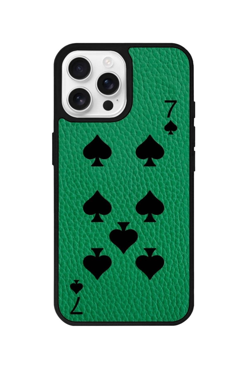 iPhone 16 Pro Spade7 Leather Vegan Deri Telefon Kılıfı Yeşil - SUMTHINCS