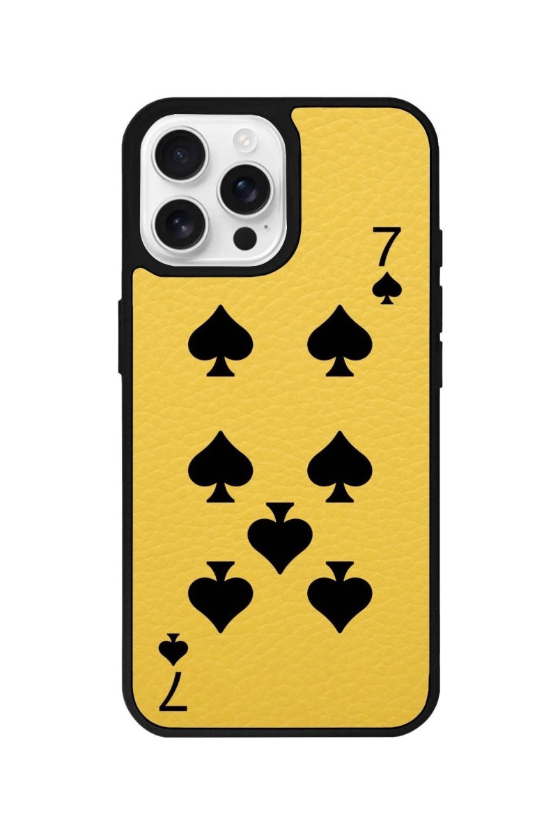 iPhone 16 Pro Spade7 Leather Vegan Deri Telefon Kılıfı Sarı - SUMTHINCS