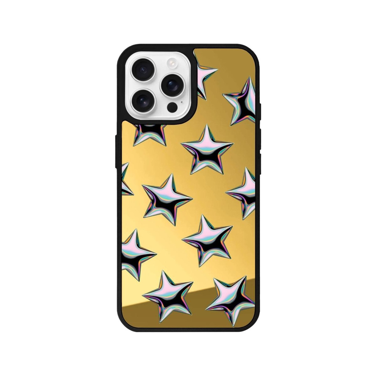 iPhone 16 Pro Stars Mirror Aynalı Telefon Kılıfı Altın - SUMTHINCS