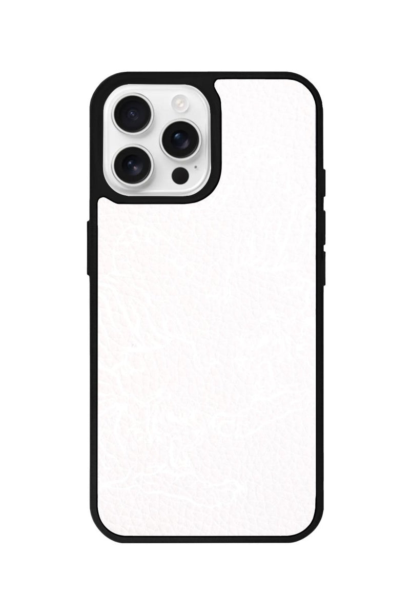 iPhone 16 Pro Tigers Leather Vegan Deri Telefon Kılıfı Beyaz - SUMTHINCS