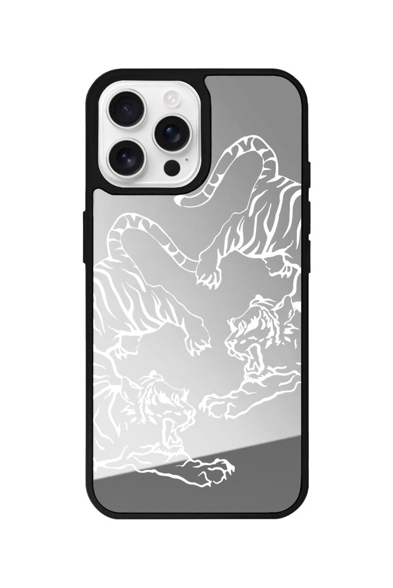 iPhone 16 Pro Tigers Mirror Aynalı Telefon Kılıfı Gümüş - SUMTHINCS