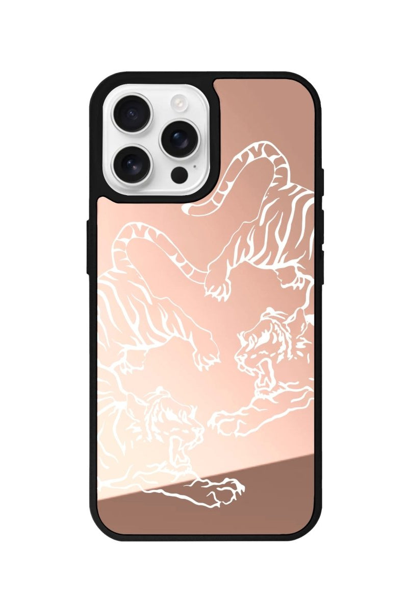 iPhone 16 Pro Tigers Mirror Aynalı Telefon Kılıfı Metalik Pembe - SUMTHINCS