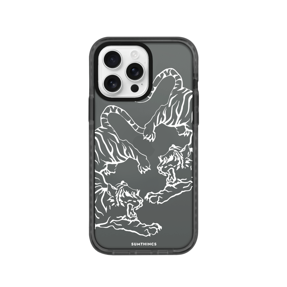 iPhone 16 Pro Tigers Procase Şeffaf Telefon Kılıfı Antrasit - SUMTHINCS