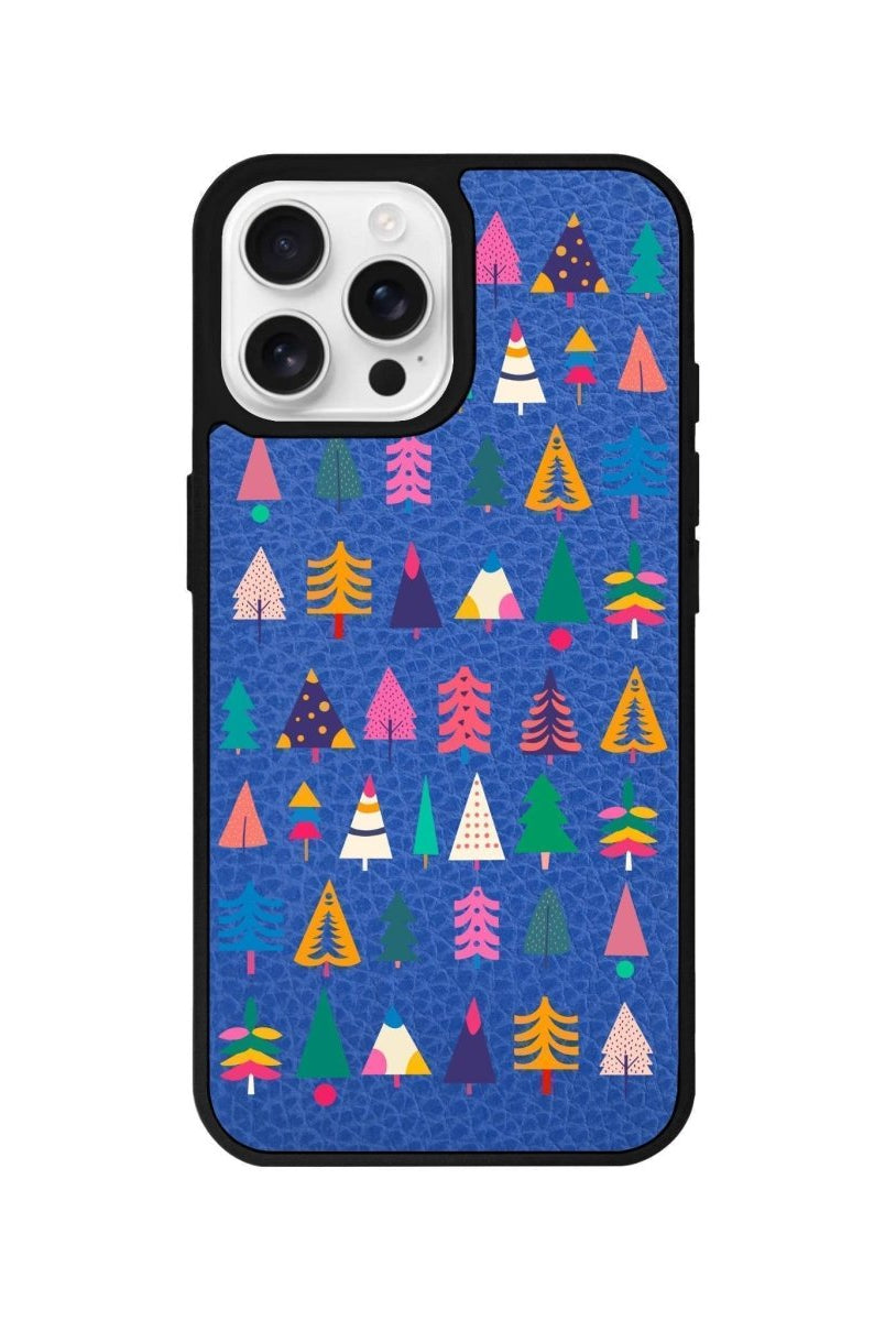 iPhone 16 Pro Tiny Forest Leather Vegan Deri Telefon Kılıfı Mavi - SUMTHINCS